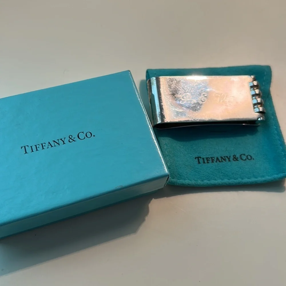 Tiffany Classic Stripe Money Clip in Sterling Silver Engravable
